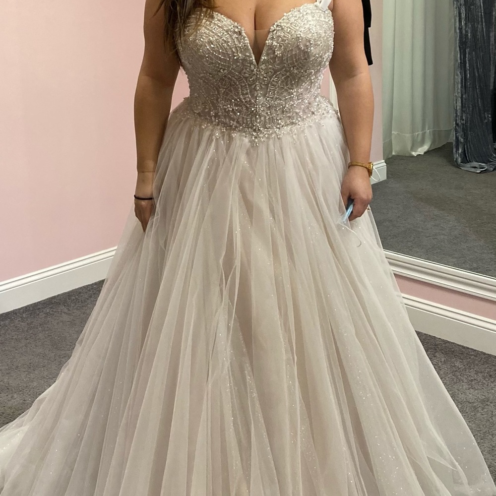 Moscato glitter tulle wedding dress